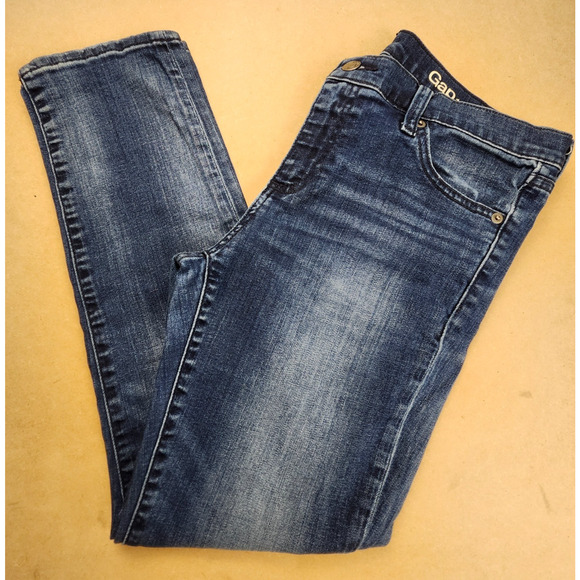 Gap 1969 Girlfriend Jeans 8 / 29x27 Mid Rise Taper - Picture 1 of 9